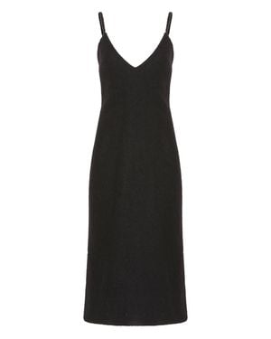 F.j.k by Farah Kadhimi Lora The Wool Slip Dress With Golden Zip - Black