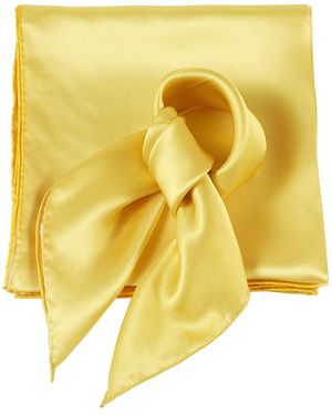 Soft Strokes Silk Pure Silk Scarf Daffodil Solid Color Collection Lemon Small - Yellow