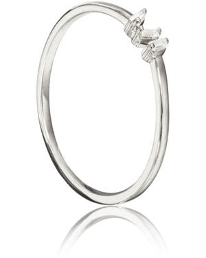 Lily & Roo Three Baguette Diamond Style Ring - Metallic