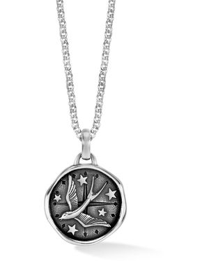 Dower & Hall Flying Swallow Talisman Necklace - Black