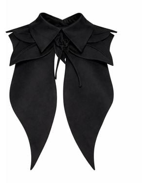 Julia Allert Oversized Satin Bib Collar - Black