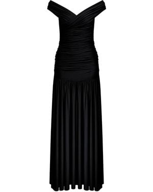 NAZLI CEREN Purley Jersey Long Dress - Black