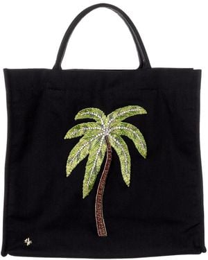 Laines London Laines Couture Hand Embellished Coconut Palm Tree Large Tote Bag - Black