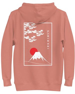 Anchor and Crew Cocktail Mount Fuji Landmark Cotton Blend Hoodie - Pink