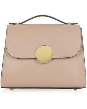 Le Parmentier Neutrals Bombo Top-Handle Satchel Bag W/Strap - Natural