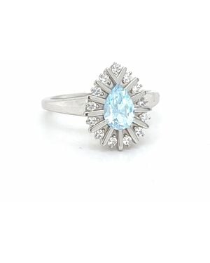 Talismania Jewelry Headwaters Pear Sky Topaz Ring Sterling - Blue