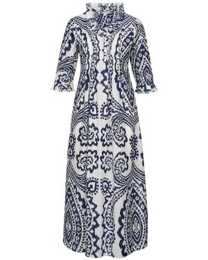 At Last Cotton Annabel Maxi Dress - Blue