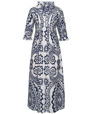 At Last Cotton Annabel Maxi Dress - Blue