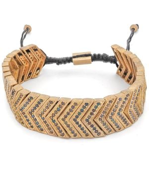 Ebru Jewelry Divine Shield Zircon Rope Bracelet - Metallic