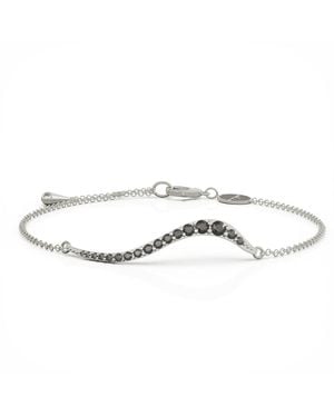 Linda Fiore Swirl Bracelet With Onyx Cz - Metallic