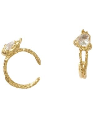 Alexie of Athens Stone Heart Ear Cuff - Metallic