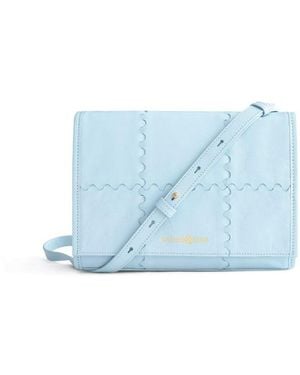 Orange Cube Mosaic Crossbody Bag - Blue