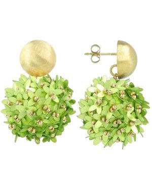 LOTT.gioielli Lime Earrings Daisy Flower Globe L - Green