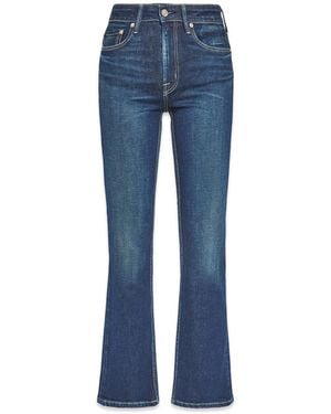 NOEND Farrah Mid Rise Kick Flare - Blue