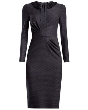 Rumour London Rebecca Soft Jersey Dress With Waistline Drapes And A Detachable Collar - Black