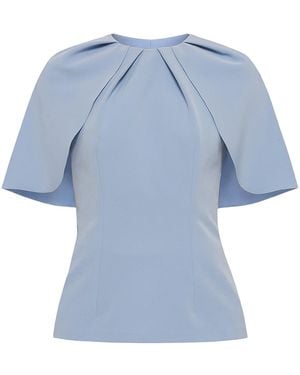 Nissa Cape-Design Top - Blue