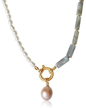 Mg Jewelry Isola Rosa Necklace - Metallic