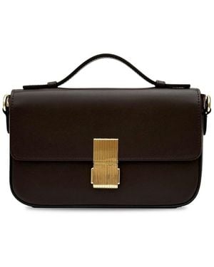 Apatchy London The Flora Chocolate Leather Bag - Black