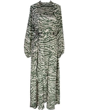 Jennafer Grace Sweeping Palm Roper Maxi Dress - Green