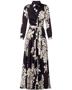 UNDRESS Azura Flowing Floral Maxi Shirt Dress - Black