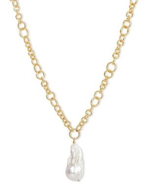 Pearls of the Orient Online Decus Large Baroque 'Fireball' Cultured Freshwater Pearl Drop On Chunky Chain - Metallic