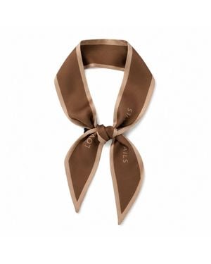 My Little Nature Narrow Silk Imitation Long Scarf - Brown