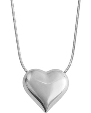 Maison De Gala Puffy Heart Pendant Necklace - White