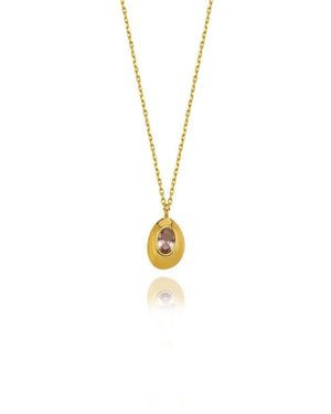 LINYA JEWELLERY Ella Oval Necklace - Metallic