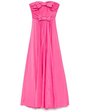 Nissa Bow-Detail Taffeta Maxi Dress - Pink