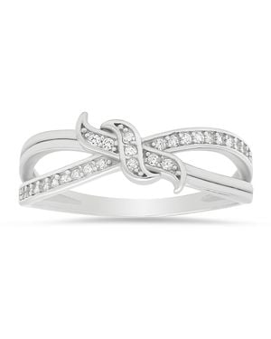 Kylie Harper Petite Diamond Cz Love Knot Ring - Metallic