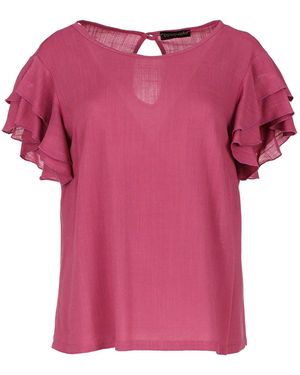 Conquista Frill Detail Viscose Sleeveless Top - Pink