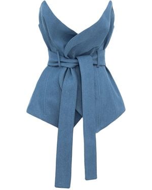 Julia Allert Designer Denim Corset Belt - Blue