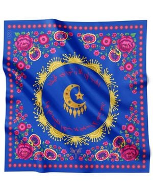 Tash and Ley Inherited Love 70X70 Silk Scarf - Blue