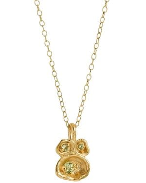Claire Hill Designs Peridot Lichen Pendant Necklace - Metallic