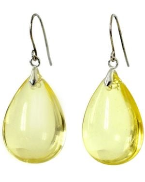 Laura Daili Neutrals Light Amber Teardrop Earrings - Yellow