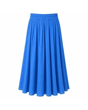 IZABELA MANDOIU Cobalt Flowing Midi Skirt - Blue