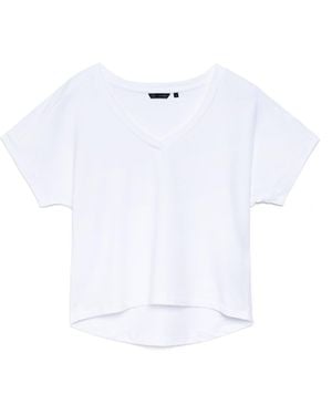 Weartwo London Athena V-Neck, Short Sleeve Top - White