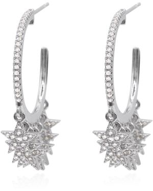 Luna Charles Lyra Star Hoop Earrings - White