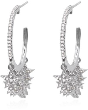 Luna Charles Lyra Star Hoop Earrings - White