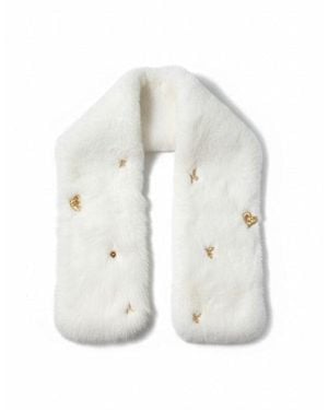 ADIBA Forest Hand Beaded Shawl Scarf - White