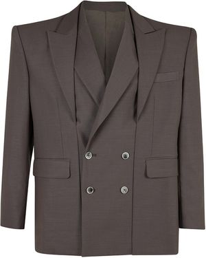 Ayana Designs Classic Double Breasted Tailored Jacket Montana's - Gray