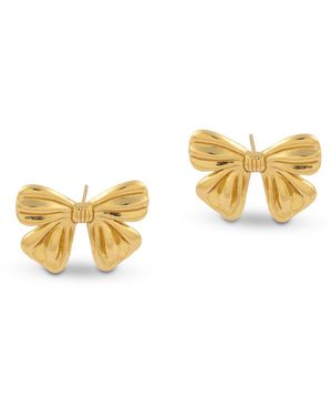 Amadeus Bow Stud Earrings - Metallic