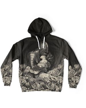 Aloha From Deer Helm And Heart Oversize Hoodie - Gray