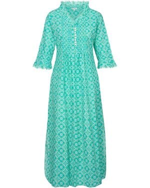 At Last Cotton Annabel Maxi Dress - Green