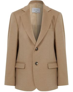 NAZLI CEREN Boxy Wool Blazer - Brown