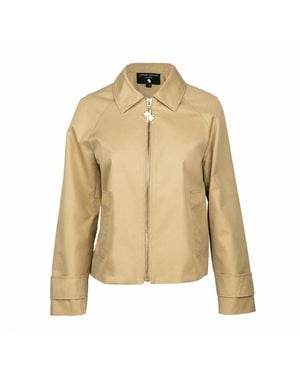 Laines London Neutrals Laines Couture Cropped Trench Jacket - Natural