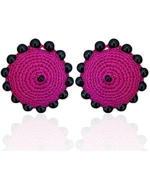 PINAR OZEVLAT Dome Studs - Purple