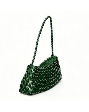 Rimini Weaving Eco Leather Bag 'Erica' - Green