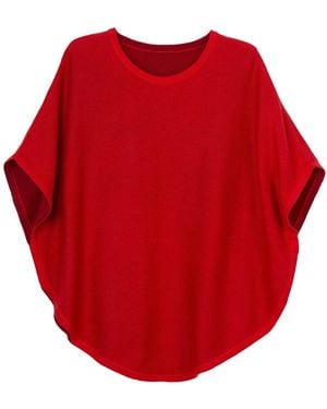 Cove Flora Cotton Cashmere Reversible Poncho & Spice - Red