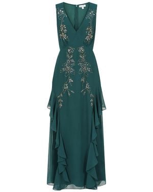 Frock and Frill Hazel Floral Embellished Maxi Dress - Green